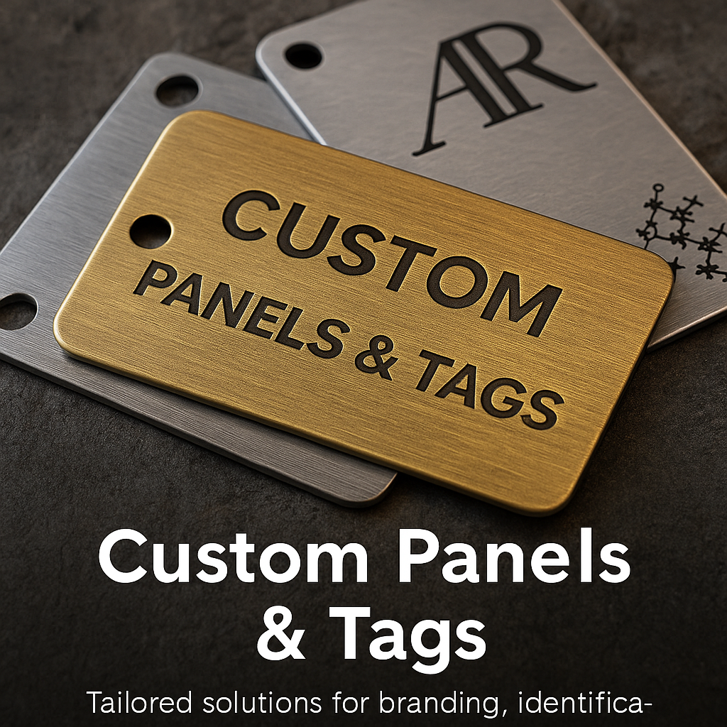 Custom chemical etched panels and tags in Abu Dhabi