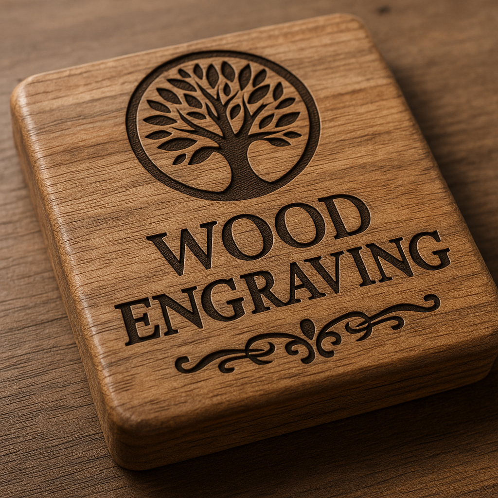 Custom wood laser engraved signage and plaques in Abu Dhabi